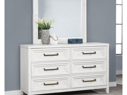 6 Drawer Dresser & Mirror - White