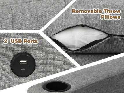 Sectional Sofa Convertible Pull-Out Sofa Bed With A Movable Storage Ottoman For Living Room