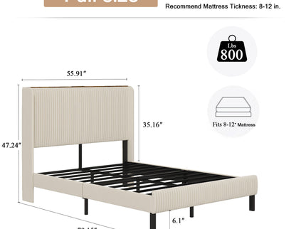 Platform Bed With Metal Frame And Charging Station