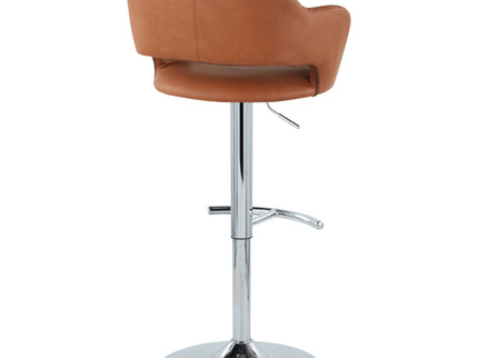 Margarite - Contemporary Ajustable Barstool With Swivel With Rounded T Footrest (Set of 2)