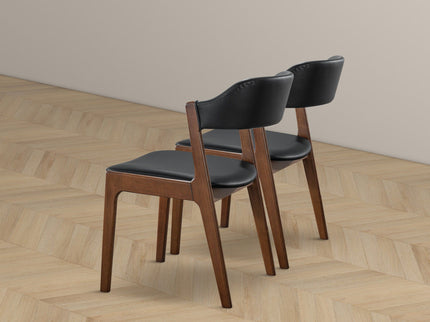 Enzo - Dining Chair (Set of 2) - Black / Brown