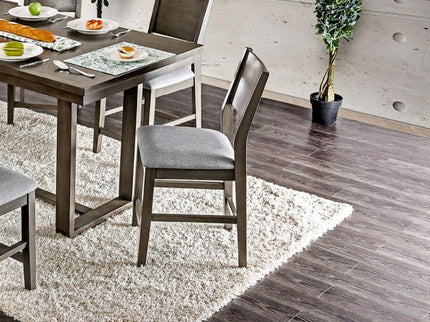Padded Fabric Seat Panel Back Counter Height Dining Chairs (Set of 2) - Gray / Light Gray
