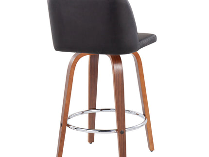Toriano - Mid-Century Modern Fixed Height Counter Stool With Round Footrest (Set of 2)