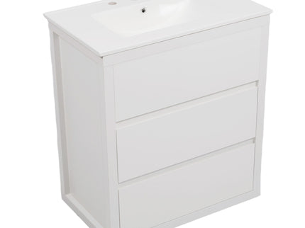 Double Sinks Bathroom Vanity Set With 2 Ceramic Basins