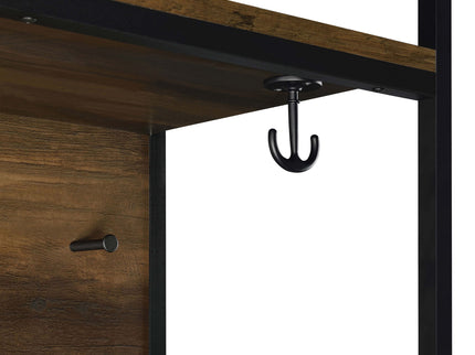 Flora - 2 Door Coat Rack Hall Tree Storage Bench And Multi Functional Storage - Natural