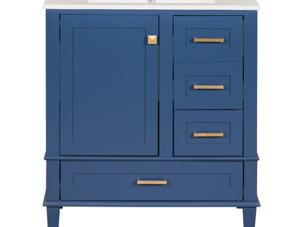 Bathroom Vanity, Modern Bathroom Cabinet With Sink Combo Set, Bathroom Storage Cabinet With A Soft Closing Door And 3 Drawers, Solid Wood Frame