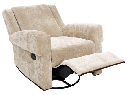 Manual Recliner Chair With Swivel Rocker Function, Dual Recline Angles