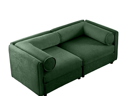 Stylish Sofa With Storage Seat And Cylindrical Backrest