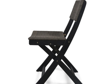 Bistro Foldable Chair With Wicker Backrest