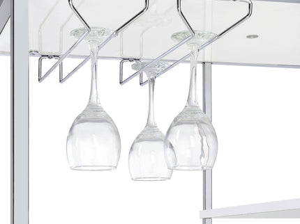 Draper - 5 Shelf LED Wine Cabinet With Pull Out Drawer - Gloss White