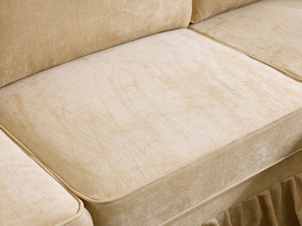 Cloud Sofa With Removable Ruffled Skirt With Ottoman And Flared Arms
