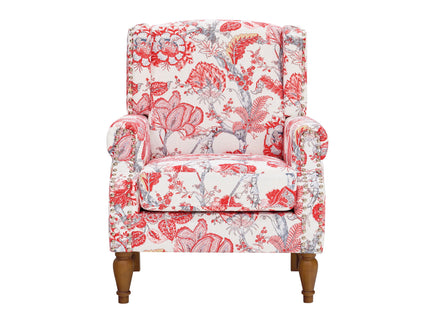 Accent Chair With Floral Upholstery And Nailhead Trim