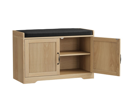 Entryway Shoe Bench With Double Doors