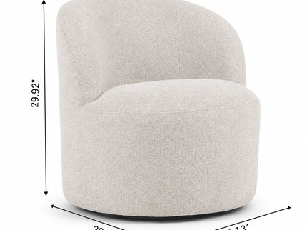 Upholstered Barrel Accent Chair For Living Room - White