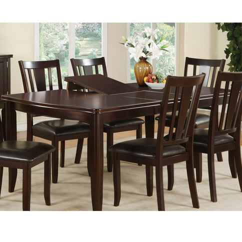 Dining Table With Built In Butterfly Leaf, Rectangle Shape, Extendable - Espresso