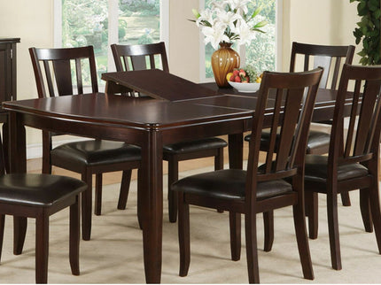 7 Piece Set, Dining Table With Butterfly Leaf And 6 Side Chairs - Espresso