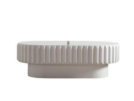 Fluted Storage Table With Lift Off Lid - Cream White