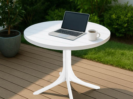 Modern Round Table, Waterproof, UV Resistant And Durable - White