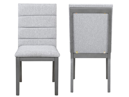 Tufted Upholstery Modern Dining Chairs (Set of 2) Sleek Comfort With Rubber Wood Frame - Gray / Oak
