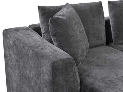 Modern L Shaped Sectional Sofa With Upholstery And Wooden Storage