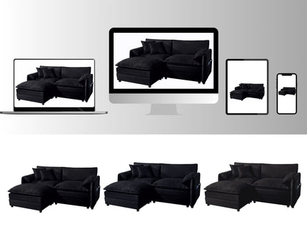Modern Upholstered Loveseat And Armchair Set With Pillows