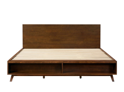 Platform Bed Frame With Footboard Storage
