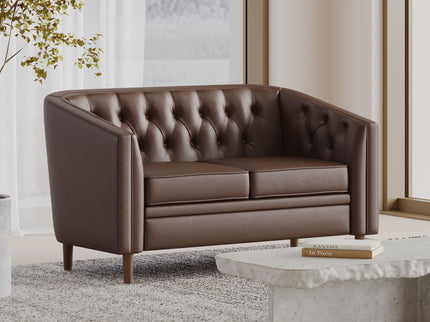 Sophisticated Loveseat With Diamond Stitched Detailing