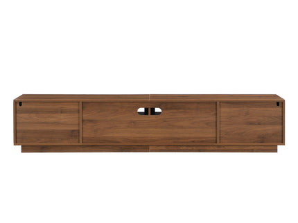 TV Stand With 2 Drawers, Doors & Cable Management, Soft Closing Hinges - Walnut
