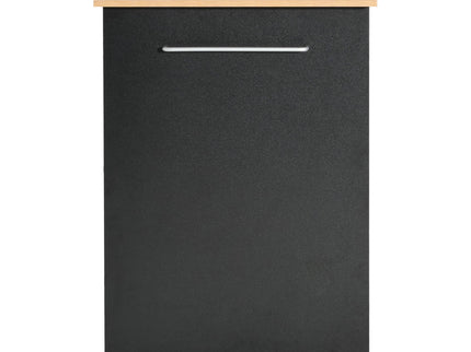 Mobile Kitchen Cart With Storage With 2 Doors, 3 Drawers & Adjustable Shelf - Black / Natural