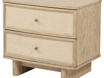 Kimpton - 2 Drawer Nightstand With USB Charging Ports - Beige