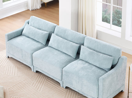 Elegant Sofa With Ergonomic Design And Lumbar Pillows