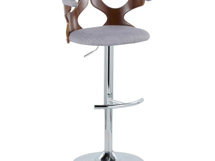Gardenia - Mid Century Modern Adjustable Barstool With Swivel With Rounded T Footrest (Set of 2)