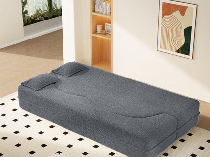 Modern Floor Sofa With 2 Pillows, Twin Size For Living Room