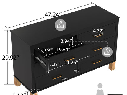 6 Drawer Double Dresser