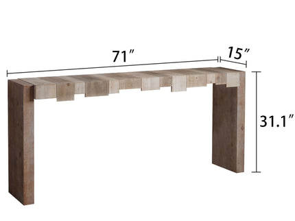 Modern Rustic Table With Sculpted Block Design