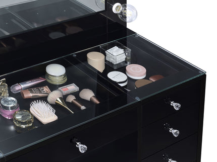Fern - 7 Drawer Vanity Set With Mirror And Globe Lights