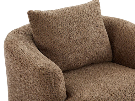 360° Swivel Barrel Sofa Chair With Throw Pillow, Upholstered Accent Chair