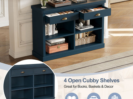 Console Table With 2 Drawers And Open Shelves