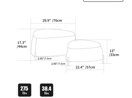 Upholstered Storage Ottoman Set With Reversible Lid