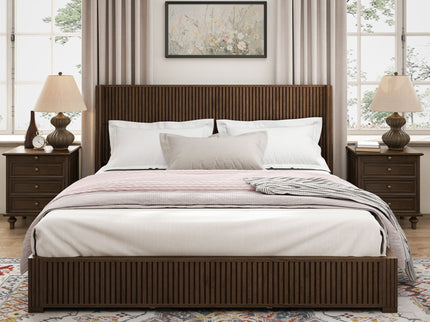 Platform Bed Frame With Headboard, Floor Standing Design