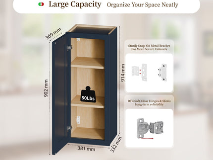 Shaker Wall Cabinet With 2 Adjustable Shelves