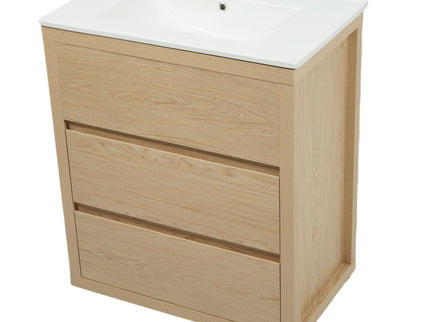 Double Sinks Bathroom Vanity Set With 2 Ceramic Basins