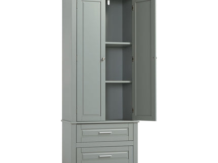 Tall Storage Cabinet With 2 Drawers For Bathroom
