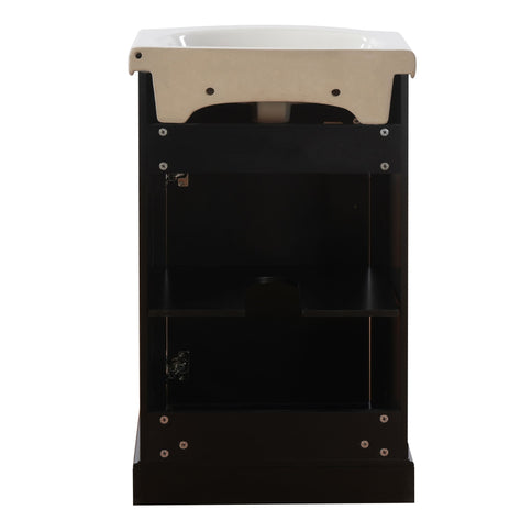 20" Bathroom Vanity With Bulged Sink, Freestanding Single Vanity Set, Soft Close Door