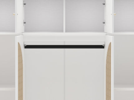 8 Door Armoire Wardrobe With Adjustable Shelves And Hanging Rod