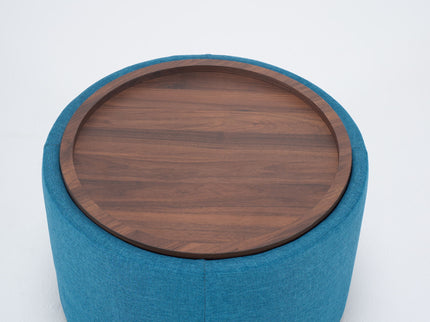 Nesting Ottomans, Round Coffee Table & Bench With Tray (Set of 2)