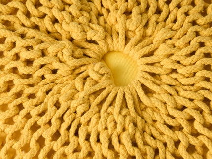 Bordeaux - Knitted Round Pouf Ottoman, Floor Cushion