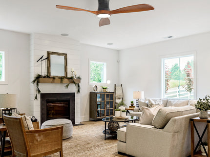 48" Ceiling Fan With Light, Dimmable LED With Memory, Quiet DC Motor - Matte Black