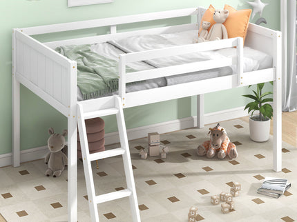 Low Loft Bed With Adjustable Ladder