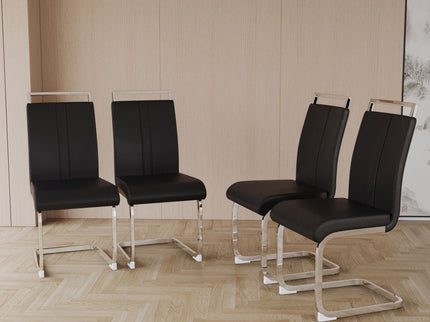 Modern Dining Chairs With Padded Seat, High Back